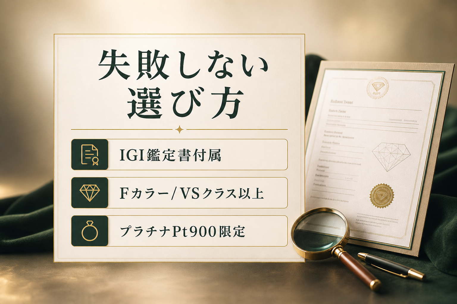 鑑定書や品質基準など失敗しないダイヤモンド選びの根拠とは何か?