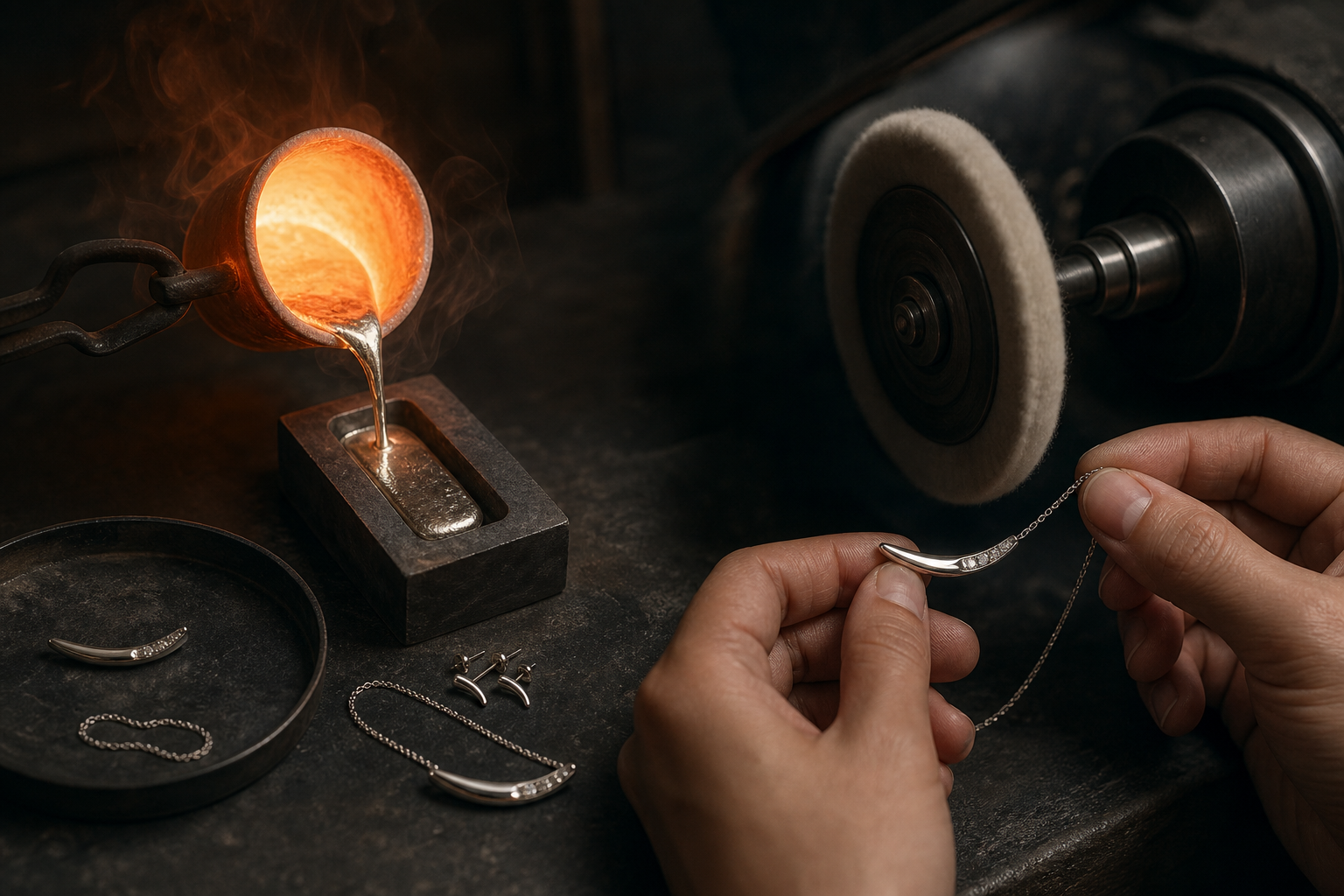 職人が一点ずつ仕立てるジュエリー制作にはどのような工程があるのか？